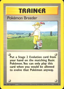 Pokemon Breeder Base Set 076/102 LP - Pokemon TCG - Image 1
