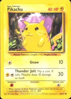 Pikachu Base Set 058/102 LP - Pokemon TCG - Image 1