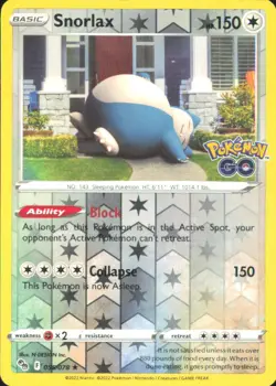 Snorlax Pokemon GO 055/078 LP - Pokemon TCG - Image 1