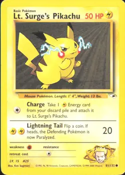 Lt. Surge's Pikachu Gym Heroes 081/132 LP - Pokemon TCG - Image 1