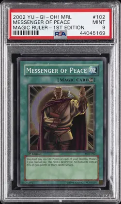 2002 YU-GI-OH! MRL-MAGIC RULER 1ST EDITION #102 MESSENGER OF PEACE PSA 9 - Image 1