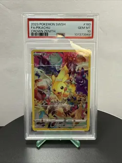 Pokemon Pikachu TCG Crown Zenith Full Art Secret Rare Card 160/159 PSA 10 - Image 1