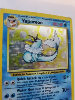 Vaporeon Jungle Set Holo Pokemon Card Base WOTC - Image 2