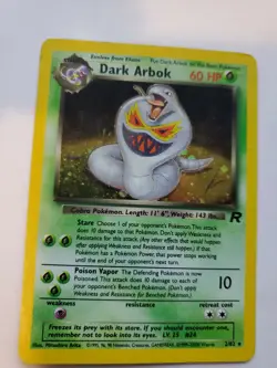Dark Arbok Team Rocket Holo Pokemon Card Base WOTC - Image 1