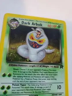 Dark Arbok Team Rocket Holo Pokemon Card Base WOTC - Image 3