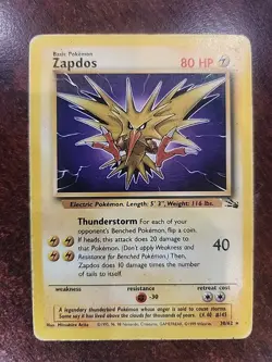 Zapdos Fossil Non Holo Pokemon Card WOTC - Image 1