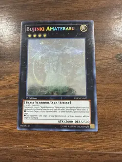 PRIO-EN052 Bujinki Amaterasu Ghost Rare 1st Edition NM Yugioh Card - Image 1