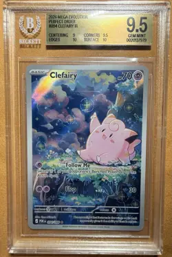 BGS 9.5 Pokemon TCG Mega Evolution Perfect Order Clefairy IR 094/088 Holo 2026 - Image 1