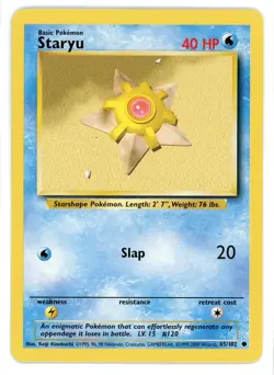 Staryu 65/102 Base Set 4th Print Pokemon Card - Image 1