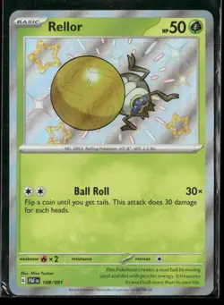 Rellor 108/091 Shiny Rare Paldean Fates Pokemon NM/M - Image 1