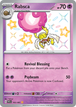Rabsca 163/091 Shiny Rare Paldean Fates NM/M Pokemon - Image 4