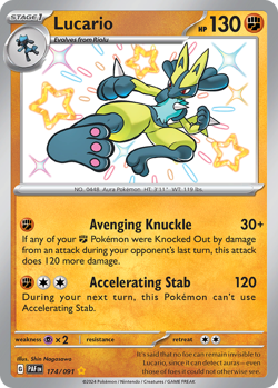Lucario 174/091 Shiny Rare Paldean Fates Pokemon NM/M - Image 4