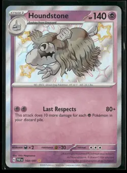 Houndstone 168/091 Shiny Rare Paldean Fates Pokemon NM/M - Image 1