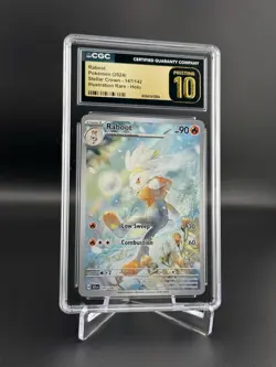 Raboot IR Holo 147/142 2024 Pokemon: Stellar Crown CGC 10 Pristine BL - Image 1