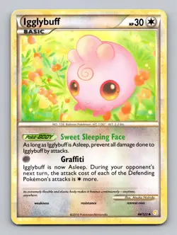 Igglybuff 44/123 Uncommon HeartGold & SoulSilver Pokemon Moderately Played - Image 1