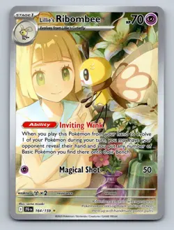 Pokemon TCG Lillie's Ribombee Holo Illustration Rare SV09: Journey Together 164/ - Image 1