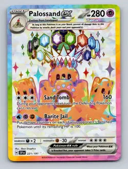 Pokemon TCG Palossand ex Holo Ultra Rare SV08: Surging Sparks 221/191 - Image 1