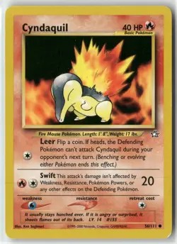 2000 Pokemon Neo Genesis Cyndaquil 56/111 Common NM - Image 1