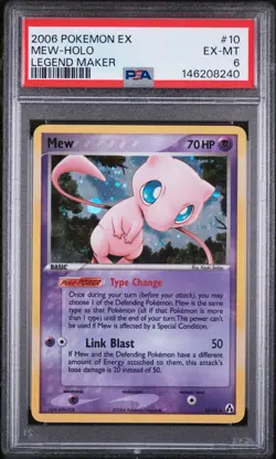 2006 POKEMON EX LEGEND MAKER #10 MEW-HOLO PSA 6 - Image 1