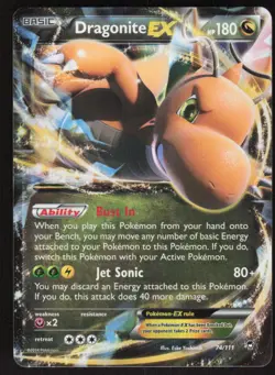 Dragonite EX 74/111 Holo EX Rare Furious Fists Pokemon Lightly Played - Image 1