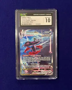 CGC 10 Inteleon VMAX #266 Fusion Strike 2021 Pokemon GEM MINT - Image 1