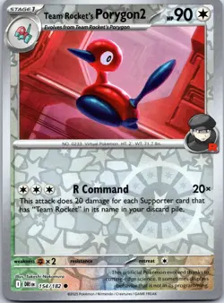 Pokemon TCG - Team Rocket's Porygon2 - Reverse Holo - Destined Rivals - 154/182 - Image 1