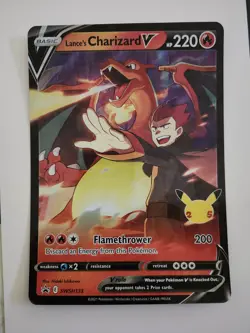2021 Pokemon Celebrations Lance's Charizard V Black Star Promo SWSH133 (JUMBO) - Image 1