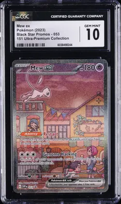 2023 POKEMON BLACK STAR PROMOS 151 ULTRA-PREM COLL #053 MEW EX CGC 10 GEM MINT - Image 1