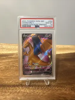 Charizard V FULL ART SWSH050 (PSA 10 GEM MINT) Black Star PROMO Pokemon - Image 1