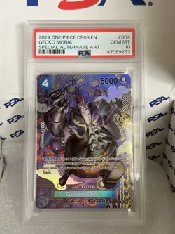 One Piece TCG Gecko Moria SP Alternative Art OP08 ST03-004 PSA 10 Graded ENGLISH - Image 1