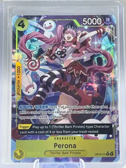 One Piece TCG ENGLISH Perona OP14-111 Alt Art The Azure Sea’s Seven - Image 1