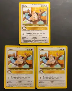 Cleffa (x3) #20/111, Neo Genesis Unlimited Rare, Vintage Pokemon TCG Card NM - Image 1