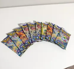 10 PACK NEW SEALED Sword & Shield Brilliant Stars Booster Pokemon Card Packs - Image 2