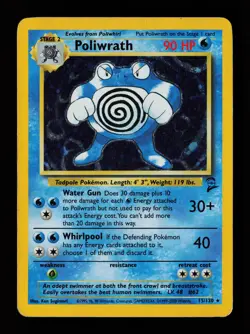 Poliwrath 15/130 Holo Rare Base Set 2 Heavily Played Pokemon Card - Image 1