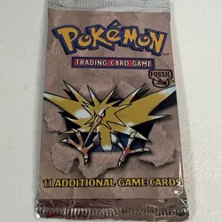 1999 Pokemon Booster Pack Zapdos Factory Sealed Trading Card Game VINTAGE - Image 1