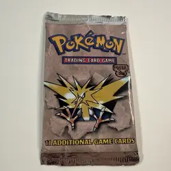 1999 Pokemon Booster Pack Zapdos Factory Sealed Trading Card Game VINTAGE - Image 3