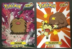 SWINUB X PILOSWINE - POKEMON JOHTO CARDS TOP POKEDEX CCG FOIL - Image 1