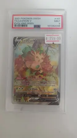 Leafeon V 167/203 Alt Art Evolving Skies Pokemon Card PSA 9 Mint - Image 1