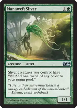MTG Manaweft Sliver, Magic 2014, Moderately Played, English - Image 1
