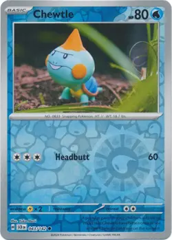 Chewtle 043/142 Reverse Holo Stellar Crown Pokemon Card NM - Image 1