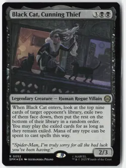 Black Cat, Cunning Thief 52 Marvel's Spider-Man Magic: The Gathering Foil NM - Image 1
