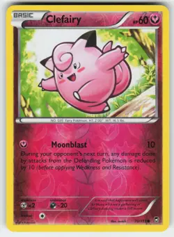 Clefairy 70/111 Common Furious Fists Pokemon Reverse Holo Lightly Played - Image 1