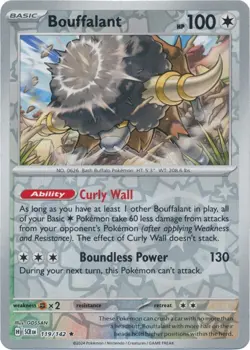 Bouffalant 119/142 Reverse Holo SCR Stellar Crown Pokemon Card NM - Image 1
