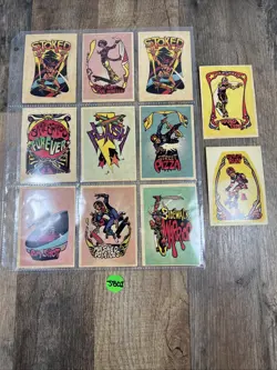 1976 Donruss Skateboard Sticker Cards Lot Of 11 Please Read Description #JB01 - Image 1