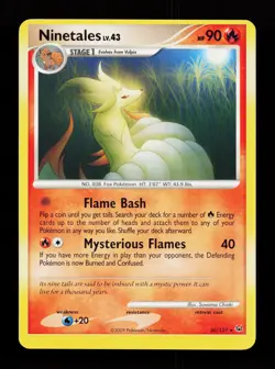Ninetales 36/127 Rare Platinum Pokemon Card - Image 1