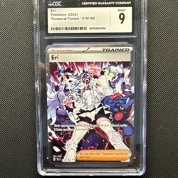 Pokemon 2024 Eri Temporal Forces 220/162z CGC Mint 9. Graded Pokemon Card. - Image 1