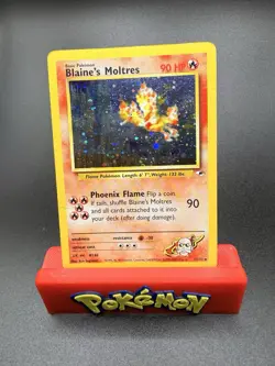 Pokemon Cards Blaine's Moltres 1/132 Gym Heroes Holo Rare Swirl HP-e - Image 1