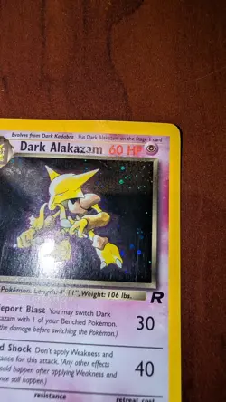Pokemon TCG Dark Alakazam Holo Rare Card 1/82 HP - Image 2