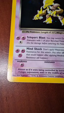 Pokemon TCG Dark Alakazam Holo Rare Card 1/82 HP - Image 4