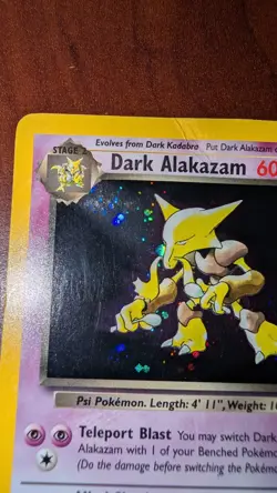 Pokemon TCG Dark Alakazam Holo Rare Card 1/82 HP - Image 5